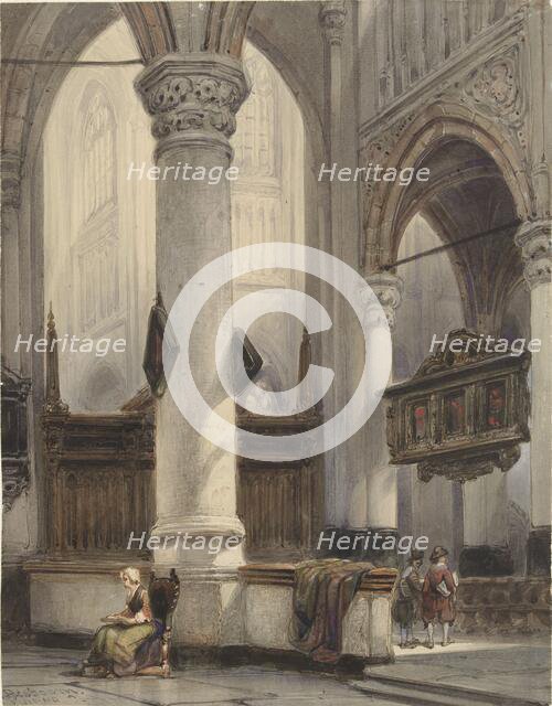 Interior of the Nieuwe Kerk in Delft, 1839. Creator: Johannes Bosboom.