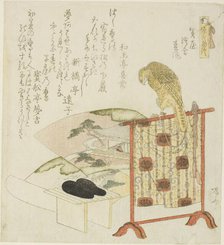 Sekiya, E-awase, and Matsukaze, from the series "The Tale of Genji (Genji monogatari)", c. 1819/20. Creator: Shinsai.