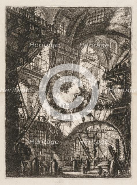 The Prisons: A Perspective of Arches with a Smoking Fire in the Center. Creator: Giovanni Battista Piranesi (Italian, 1720-1778).