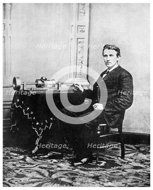 Thomas Edison, American inventor, c1878 (1956). Artist: Unknown