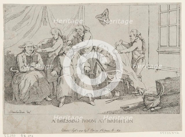 A Dressing Room at Brighton, September 1, 1790., September 1, 1790. Creator: Thomas Rowlandson.