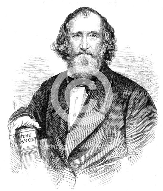 The late Mr. Wakley, M.R.C.S., 1862.  Creator: Unknown.