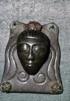 Head on Celtic Bronze Mount from Manching, Celtic Oppidium, 1st century BC. Artist: Unknown.
