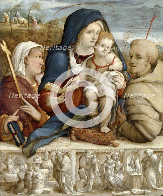 'Virgin and Child between St Helena and St Francis', c1520. Artist: Amico Aspertini