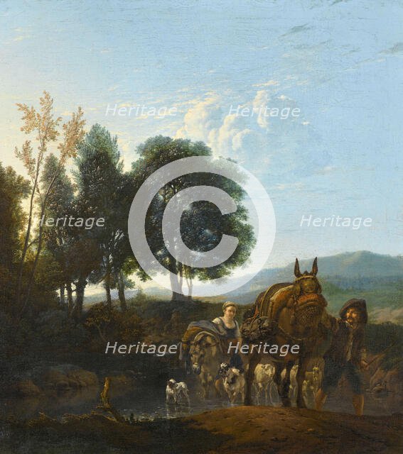Landscape with Mule Driver, 1650-1655. Creator: Karel Du Jardin.