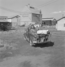 Part of family come for work in potatoes, Tulelake, Siskiyou County, California, 1939. Creator: Dorothea Lange.