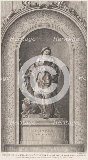 The Chapel of the Enfants-Trouvés in Paris: Sainte Geneviève des Ardents, 1757., 1757. Creator: Etienne Fessard.
