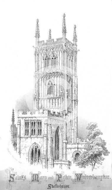 'Saints' Mary and Peter, Wolverhampton. Staffordshire', c1850s. Artist: Unknown.