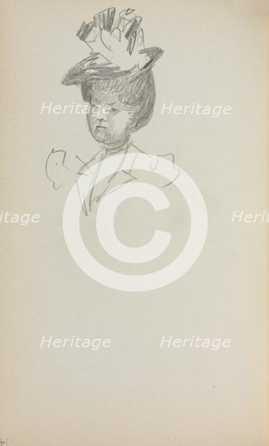 Italian Sketchbook: Woman, Bust Length (page 142), 1898-1899. Creator: Maurice Prendergast (American, 1858-1924).