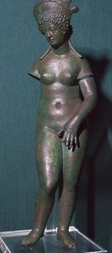 The modest Venus, a Roman bronze statuette, 1st century. Artist: Unknown