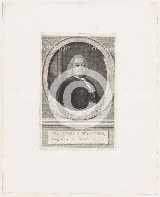 Jonas Witsen, Burgemeester der Stad Amsterdam, ca. 1749. Creator: Jacobus Houbraken.