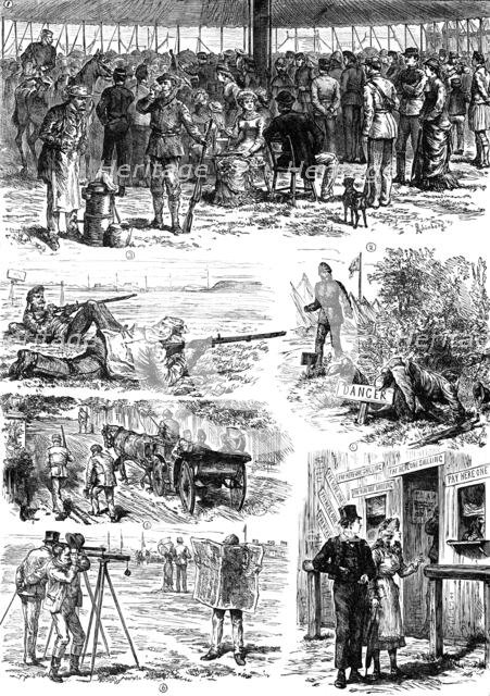 Sketches of the Wimbledon Rifle Meeting, 1881. Creator: Unknown.