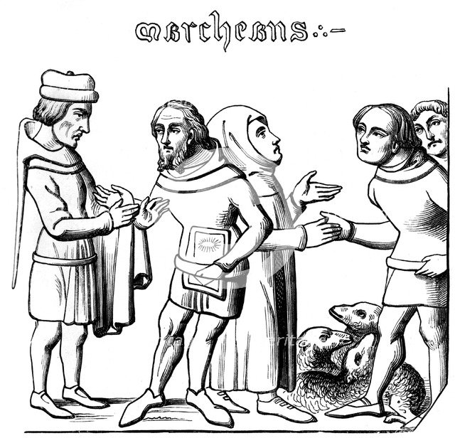 Merchants, 14th century (1849). Artist: Unknown