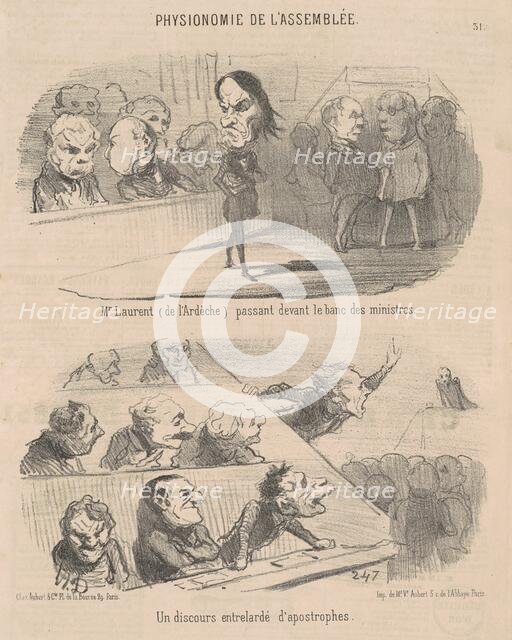 Mr. Laurent (de l'Ardèche) passant devant le banc de minstres, 19th century.  Creators: Honore Daumier, Paul-Mathieu Laurent.
