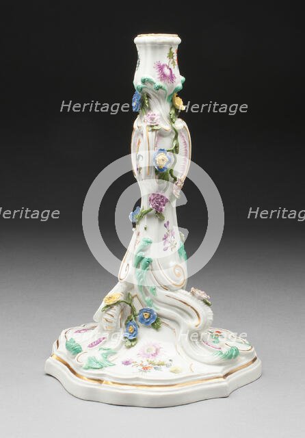 Candlestick, Meissen, 18th century. Creator: Meissen Porcelain.