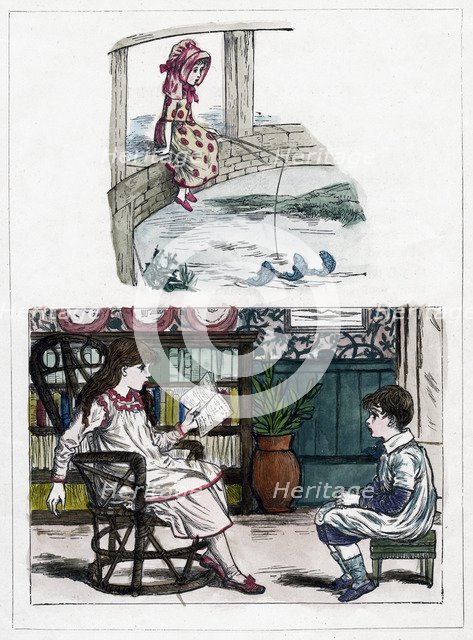 A print from The Little Folk's Nature Painting Book by Kate Greenaway, c1880s. Artist: Unknown