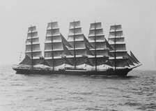 The five masted windjammer cargo ship 'Preussen' under sail. Creator: Kirk & Sons of Cowes.