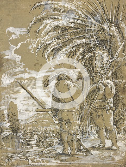 Two Landsknechts, c. 1520. Artist: Anonymous  