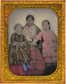 Portrait of a Woman and Two Girls, 1850s. Creator: Unknown.