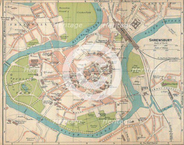 'Shrewsbury', c20th Century. Artist: John Bartholomew.