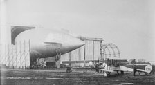 British airship "PARSEVAL" & army aeroplanes, between c1910 and c1915. Creator: Bain News Service.