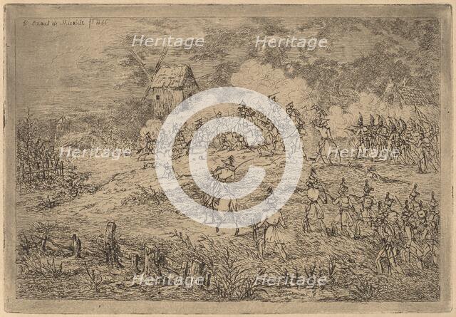 Charge of the Cavalry (Charge de cavalerie contre des chasseurs), 1856. Creator: Gerhardus Emaus De Micault.