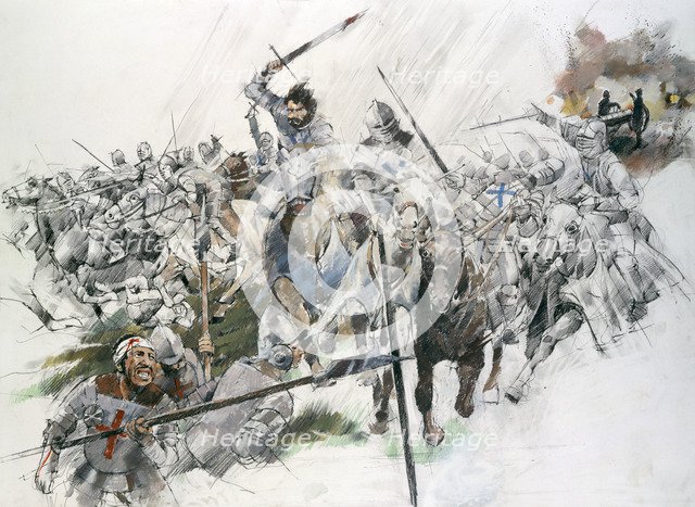 Battle of Flodden Field, 1513, (c1990-2010).  Artist: Ivan Lapper.