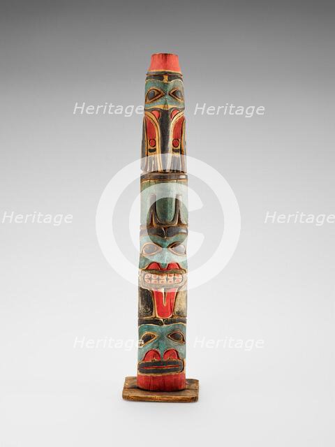 Totem pole model, 1880-1900. Creator: Unknown.