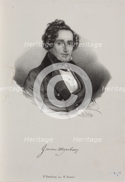 Portrait of the composer Giacomo Meyerbeer (1791-1864), 1830s.