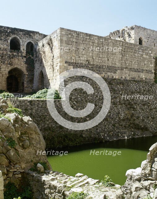 View of the moat, Krak des Chevaliers, Syria, 2001. Creator: LTL.