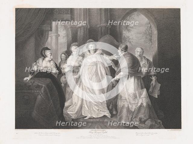 Queen Catherine, Cardinal Wolsey and Cardinal Campeius (Sha..., first published 1796; reissued 1852. Creator: Robert Thew.