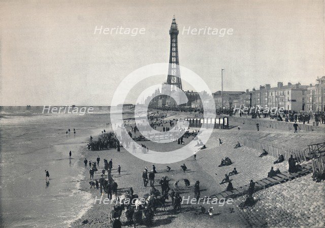 'Blackpool - View of the Front, Showing the Tower', 1895. Artist: Unknown.