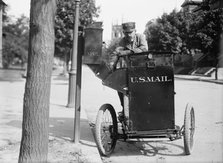 Post office Department - Motor Cycle Postman, 1912. Creator: Harris & Ewing.