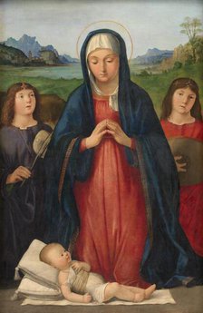 The Christ Child Worshipped by Mary, 1480-1524. Creator: Antonio Solario.