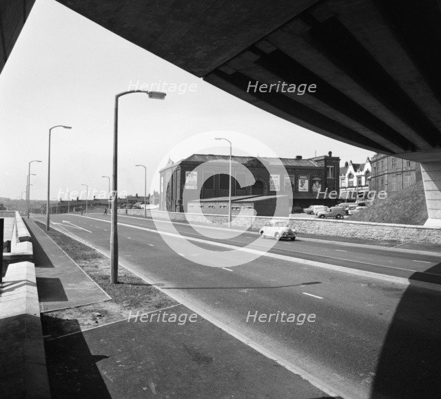 New road development beside the Old Market Hall, Mexborough, South Yorkshire, 1970. Artist: Michael Walters