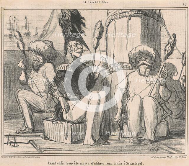 Ayant enfin trouvé le moyen d'ultiliser leurs loisirs!, 19th century. Creator: Honore Daumier.