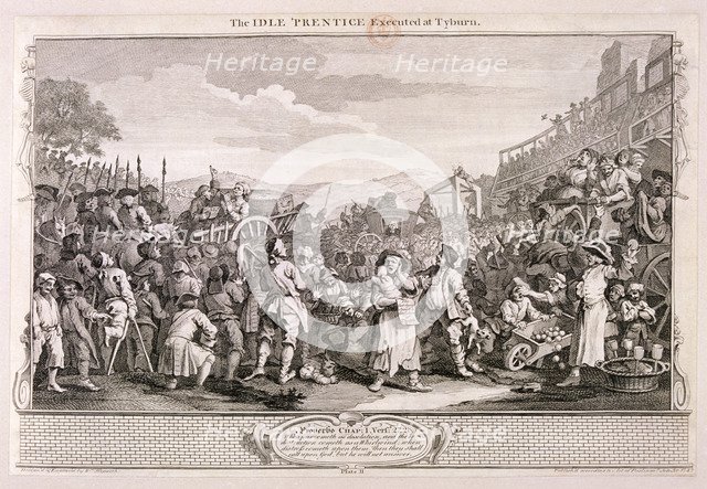 'The idle 'prentice executed at Tyburn', plate XI of Industry and Idleness, 1747. Artist: William Hogarth