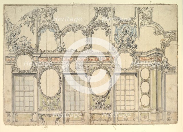 Design for an Interior Wall, 1700-1780. Creator: Anon.