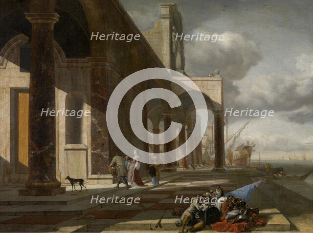 An Italian Seaport, c1640-1660. Creator: Jan Baptist Weenix.