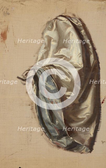 Study of a Lady with a Lute's Robe. Study to the Painting "Upbringing of Sigismund..., before 1861. Creator: Jozef Simmler.