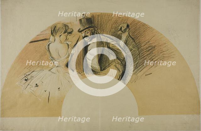 Fan for the Gavarni Ball, 1903. Creator: Jean Louis Forain.