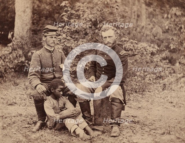 Lieutenant Washington, a Confederate Prisoner, and Capt. Custis [sic] (for Custer) U.S.A., 1862. Creator: Alexander Gardner.