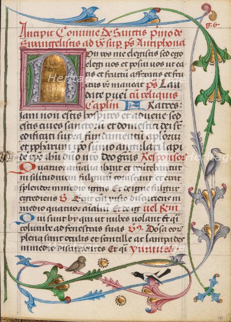Decorated Initial N; Diurnal, about 1485. Creator: Unknown.