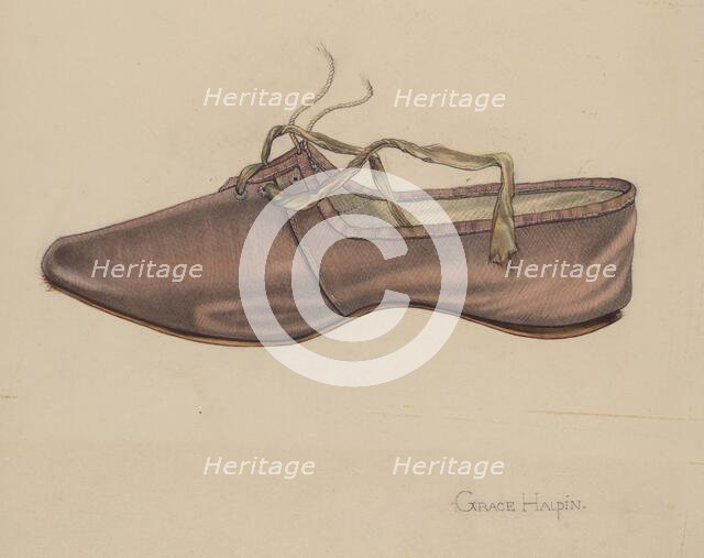 Slipper, c. 1937. Creator: Grace Halpin.