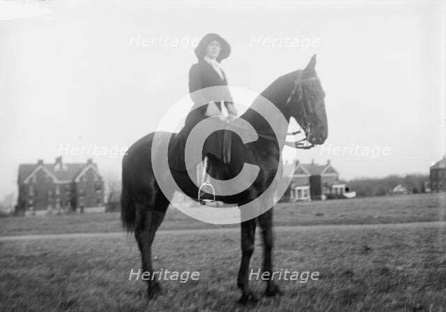 Woman Suffrage. Mrs. Burleson, Grand Marshall, 1913. Creator: Harris & Ewing.