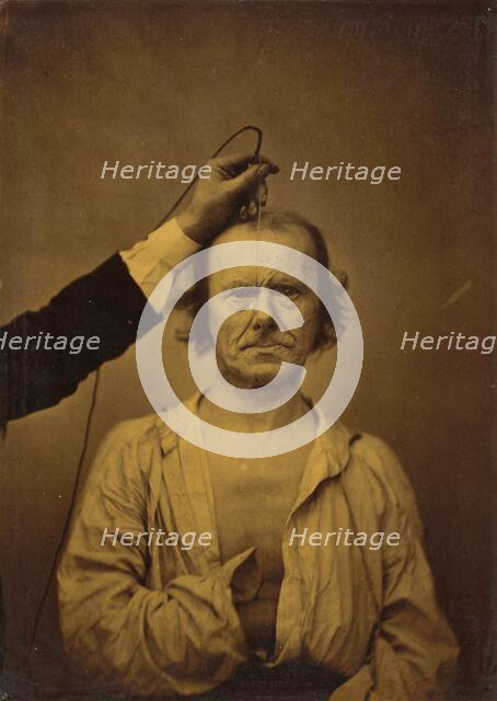 Attention (left); Severity, aggression (right), 1854-1856, printed 1862. Creator: Duchenne de Boulogne.