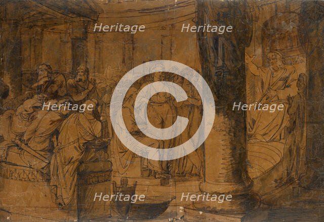 Homer Reciting his Poetry to the Greeks (or Homer enthroned before an assembly), February 1777. Creator: James Jefferys.