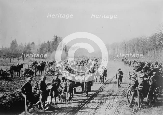 Americans going to front, Feb 1918. Creator: Bain News Service.