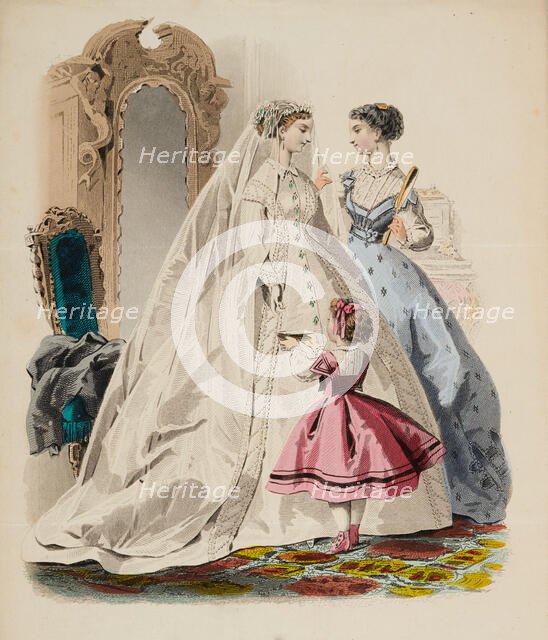 Fashion plate - Journal des Demoiselles V, 1866. Creator: Gilquin fils.