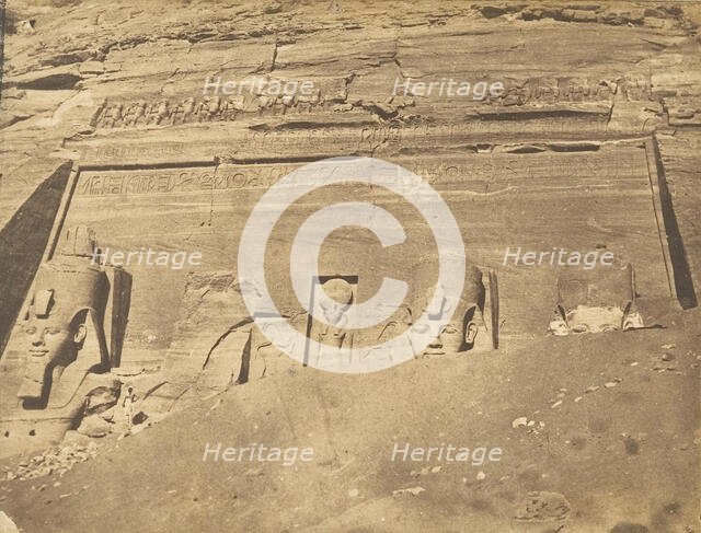 Vue de la façade du Spéos de Phré, à Abousembil, March 1850. Creator: Maxime du Camp.